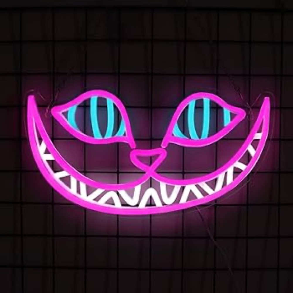 Cheshire Cat Neon Signs Alice in Wonderland Neon Light for Wall Art Decoration - Picture 2 of 2